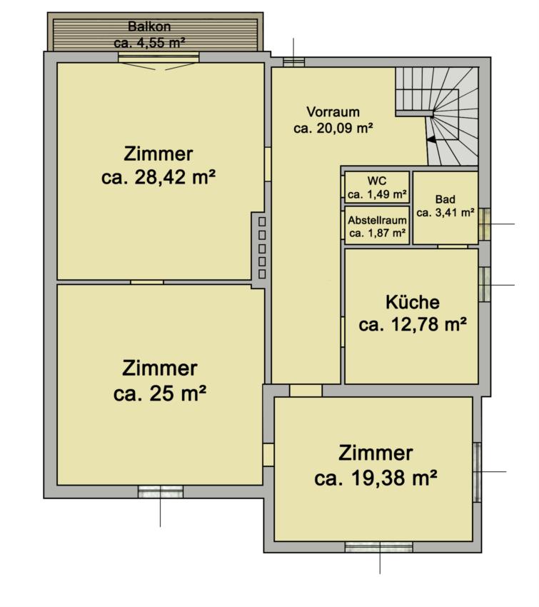 Dachgeschoß Skizze
